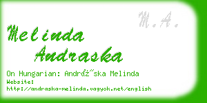 melinda andraska business card